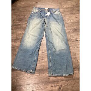 Motel roomy Extra Wide Low Rise Vintage Blue Green Denim W32 L32 Jeans Casual